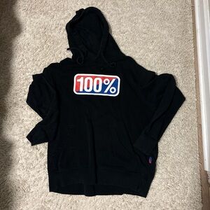 Black Hoodie with Red and Blue Logo